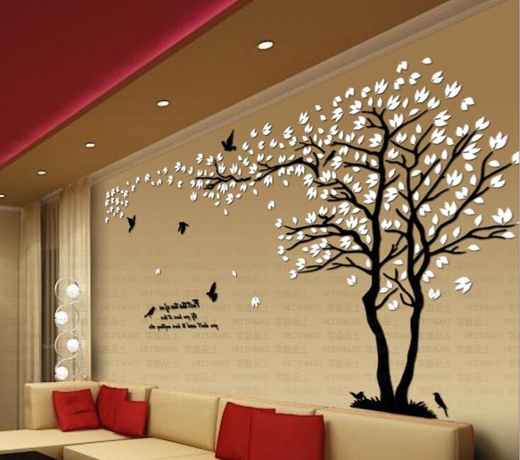 GeckoCustom Big size Lovers Tree Acrylic Wall Stickers for Living room Wall 3D art Decoration Accessories Home decor 10 / S 100CM 183CM