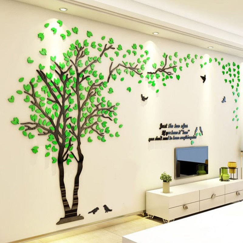 GeckoCustom Big size Lovers Tree Acrylic Wall Stickers for Living room Wall 3D art Decoration Accessories Home decor