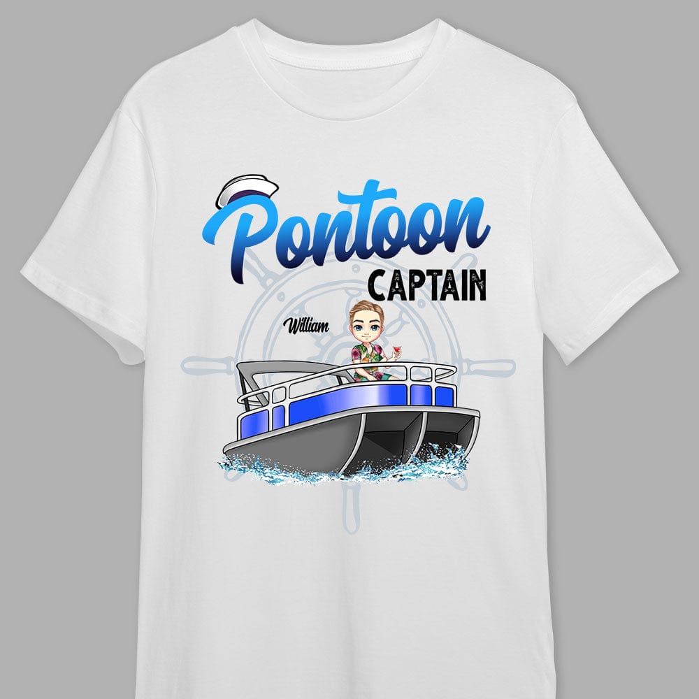 GeckoCustom Boating Pontoon Captain Shirt TA29 889603 Premium Tee (Favorite) / P White / S