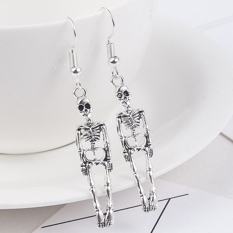 GeckoCustom BTWGL Halloween Vintage Skeleton Skull Dangle Earrings for Women Jewelry Party Gifts Aretes De Mujer Modernos 2023