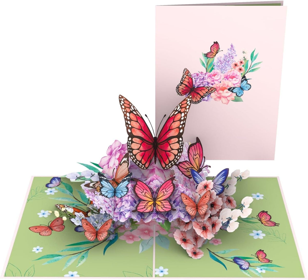 GeckoCustom Butterflies on Flowers Pop up Mother'S Day Card - 3D Anniversary, Valentine'S Day Card, Thank You, Happy Birthday - for Mom, for Wife, for Daughter, for Sister