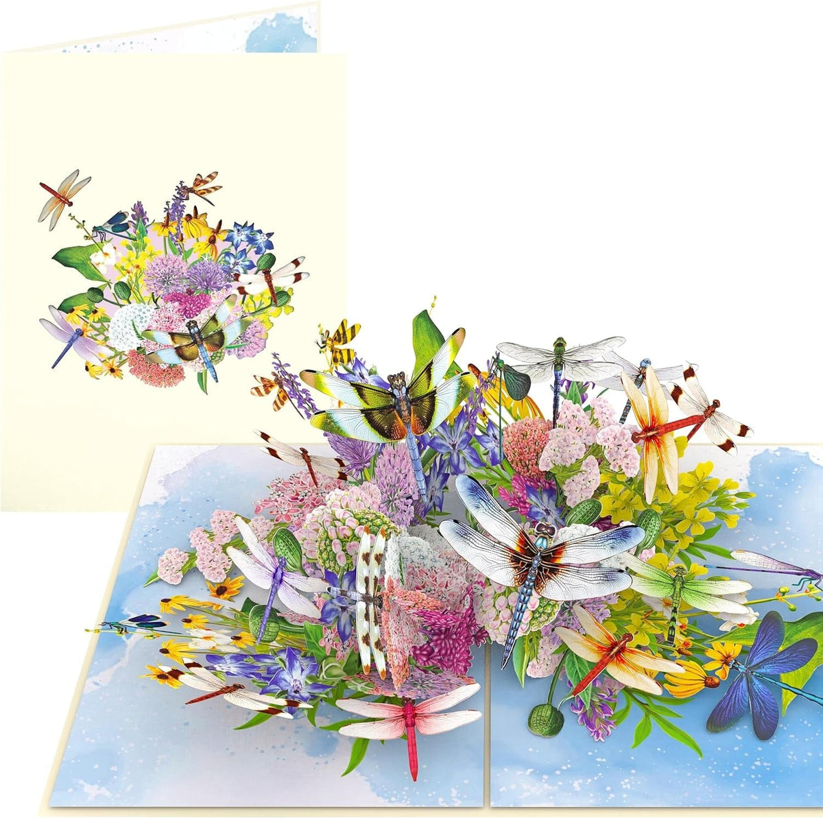 GeckoCustom Butterflies on Flowers Pop up Mother'S Day Card - 3D Anniversary, Valentine'S Day Card, Thank You, Happy Birthday - for Mom, for Wife, for Daughter, for Sister (width x height)  6 x 7.5 inches / Dragonflies