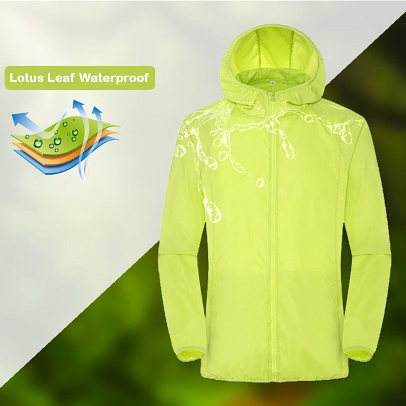 GeckoCustom Camping Rain Jacket Men Women Waterproof Sun Protection Clothing Fishing Hunting Clothes Quick Dry Skin Windbreaker With Pocket