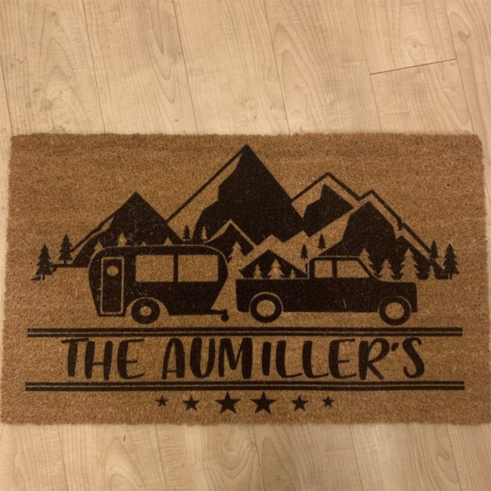 GeckoCustom Camping Welcome Coir Mat Personalized Gift K228 890427