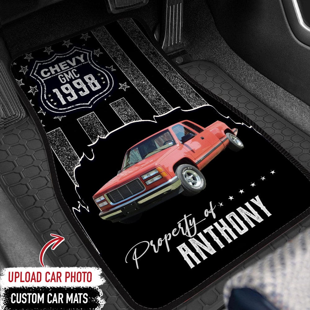 GeckoCustom Car mats Personalized Gift, Upload photo classic car, Flag USA Custom name & year, HN590