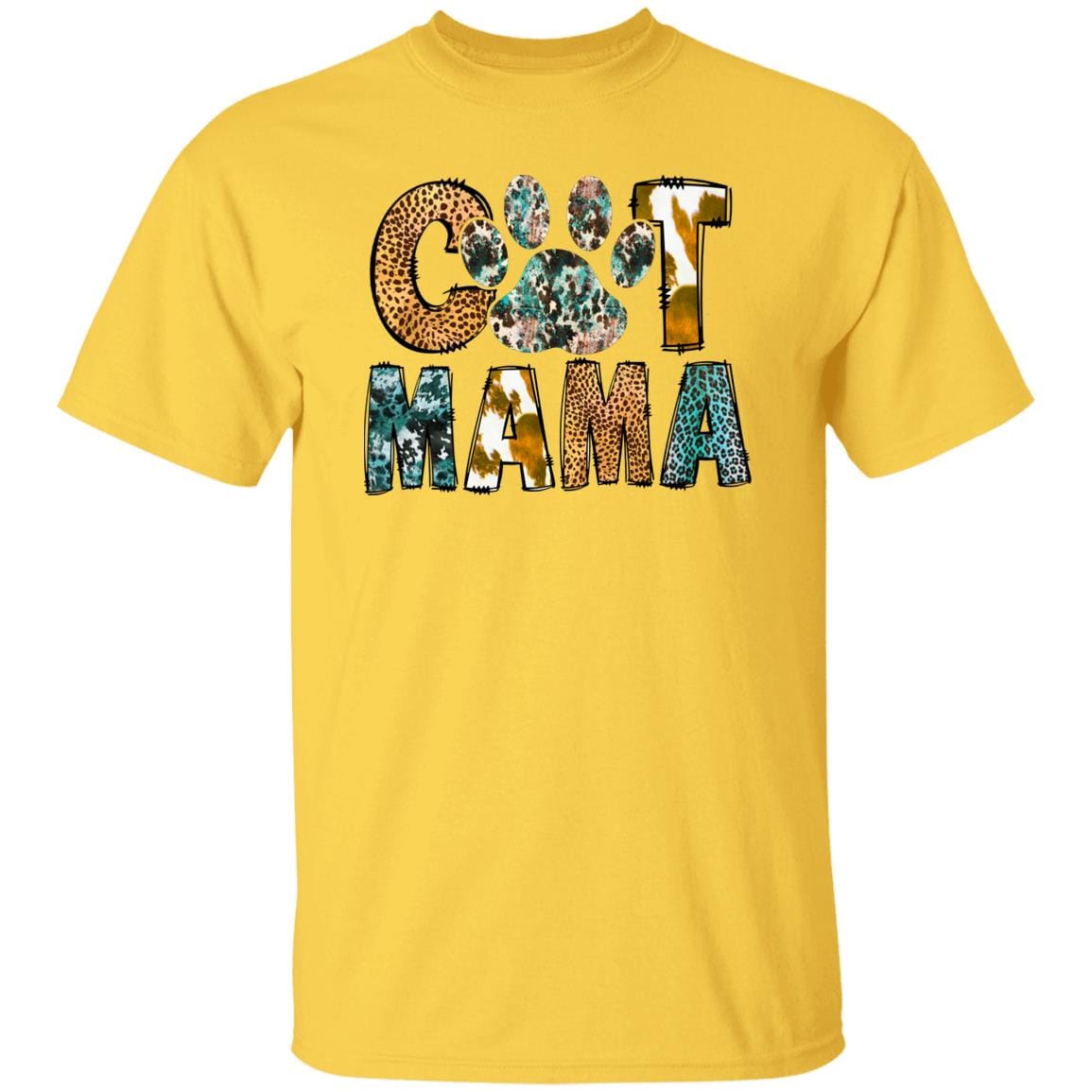 GeckoCustom Cat Mama Leopard Shirt Basic Tee / Daisy / S