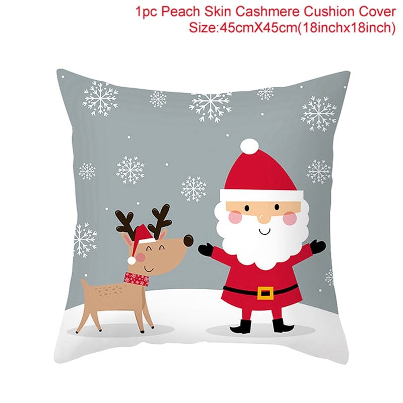 GeckoCustom Christmas Cushion Cover 45*45 Pillowcase Sofa Cushion Pillow Cases Cotton Pillow Covers Home Decoration 2023 Xmas Decor for Home 14