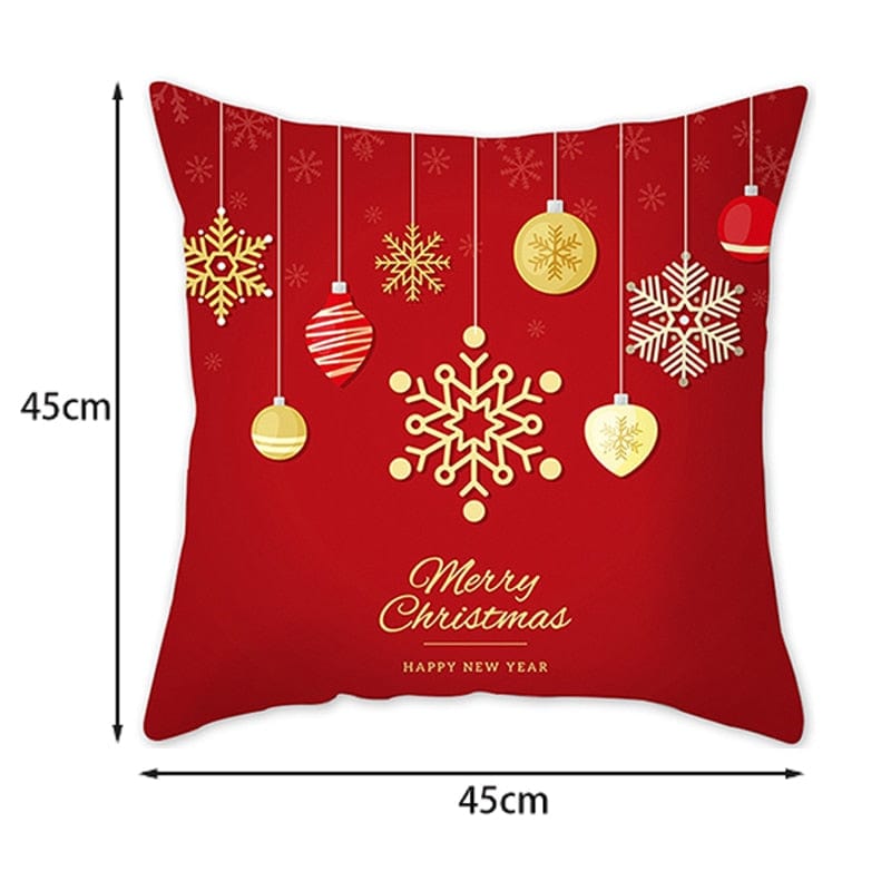 GeckoCustom Christmas Cushion Cover 45*45 Pillowcase Sofa Cushion Pillow Cases Cotton Pillow Covers Home Decoration 2023 Xmas Decor for Home