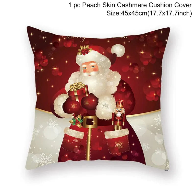 GeckoCustom Christmas Cushion Cover Merry Christmas Decorations for Home 2023 Christmas Ornament Navidad Noel Xmas Gifts Happy New Year 2024 style 31-57 / 45 x 45
