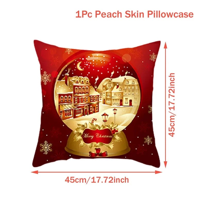 GeckoCustom Christmas Cushion Cover Merry Christmas Decorations for Home 2023 Christmas Ornament Navidad Noel Xmas Gifts Happy New Year 2024 Beige / 45 x 45