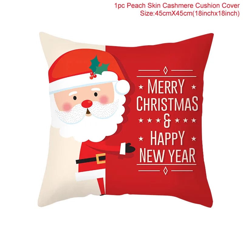 GeckoCustom Christmas Cushion Cover Merry Christmas Decorations for Home 2023 Christmas Ornament Navidad Noel Xmas Gifts Happy New Year 2024 style 14 / 45 x 45
