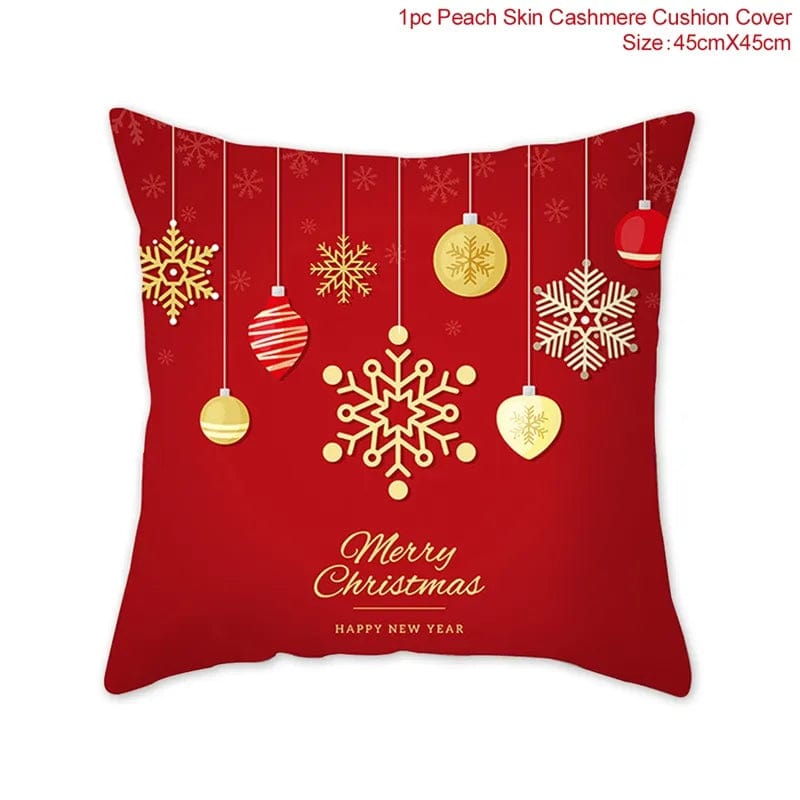 GeckoCustom Christmas Cushion Cover Merry Christmas Decorations for Home 2023 Christmas Ornament Navidad Noel Xmas Gifts Happy New Year 2024 style 17 / 45 x 45