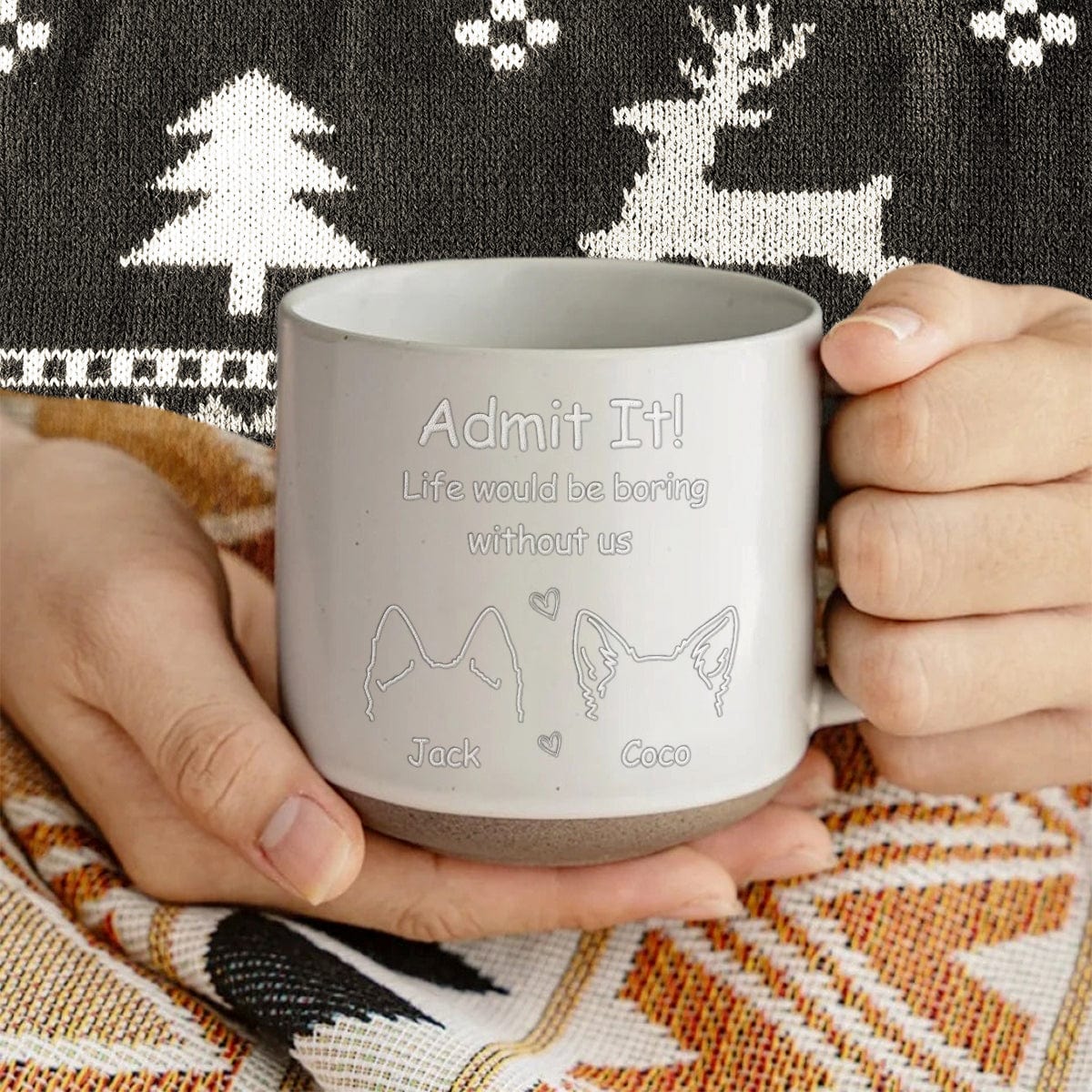 GeckoCustom Christmas Would Be Boring Without Me Dog Personalized Engraved Pottery Mug HA75 891580 11oz