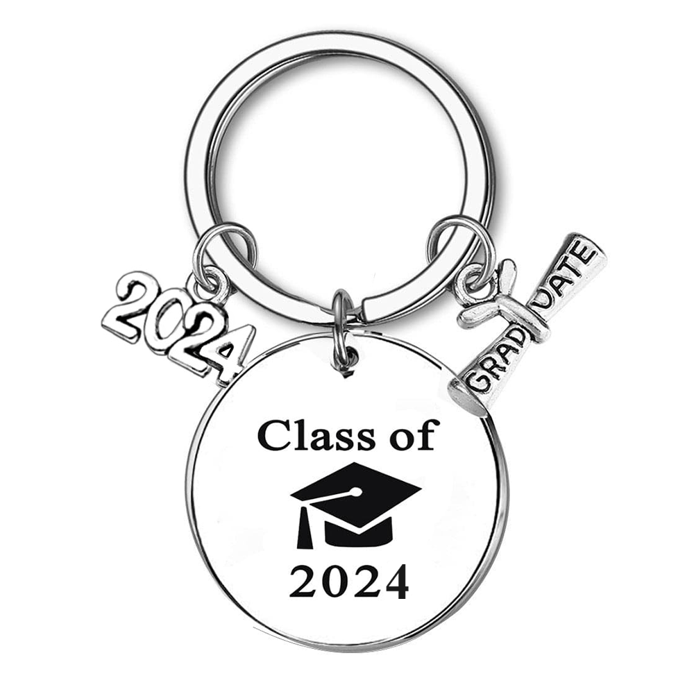GeckoCustom Class Of 2024 Graduation Metal Keychain T286 HN590