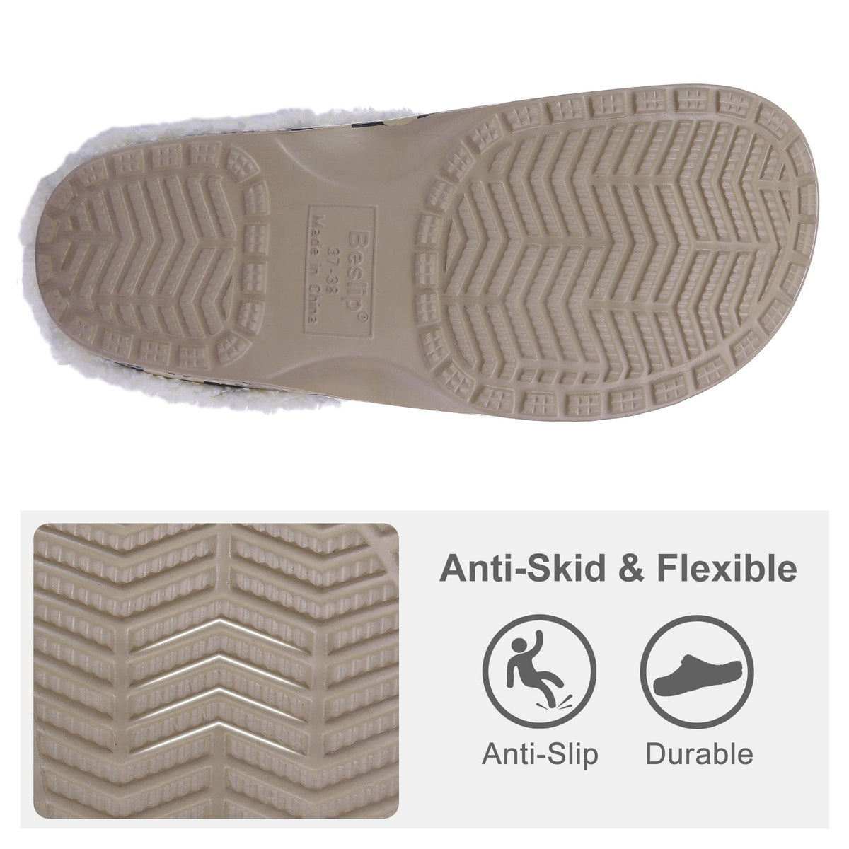 GeckoCustom Comwarm Indoor Women Warm Slippers Garden Shoes Soft Waterproof EVA Plush Slippers Female Clogs Couples Home Bedroom Fuzzy Shoes