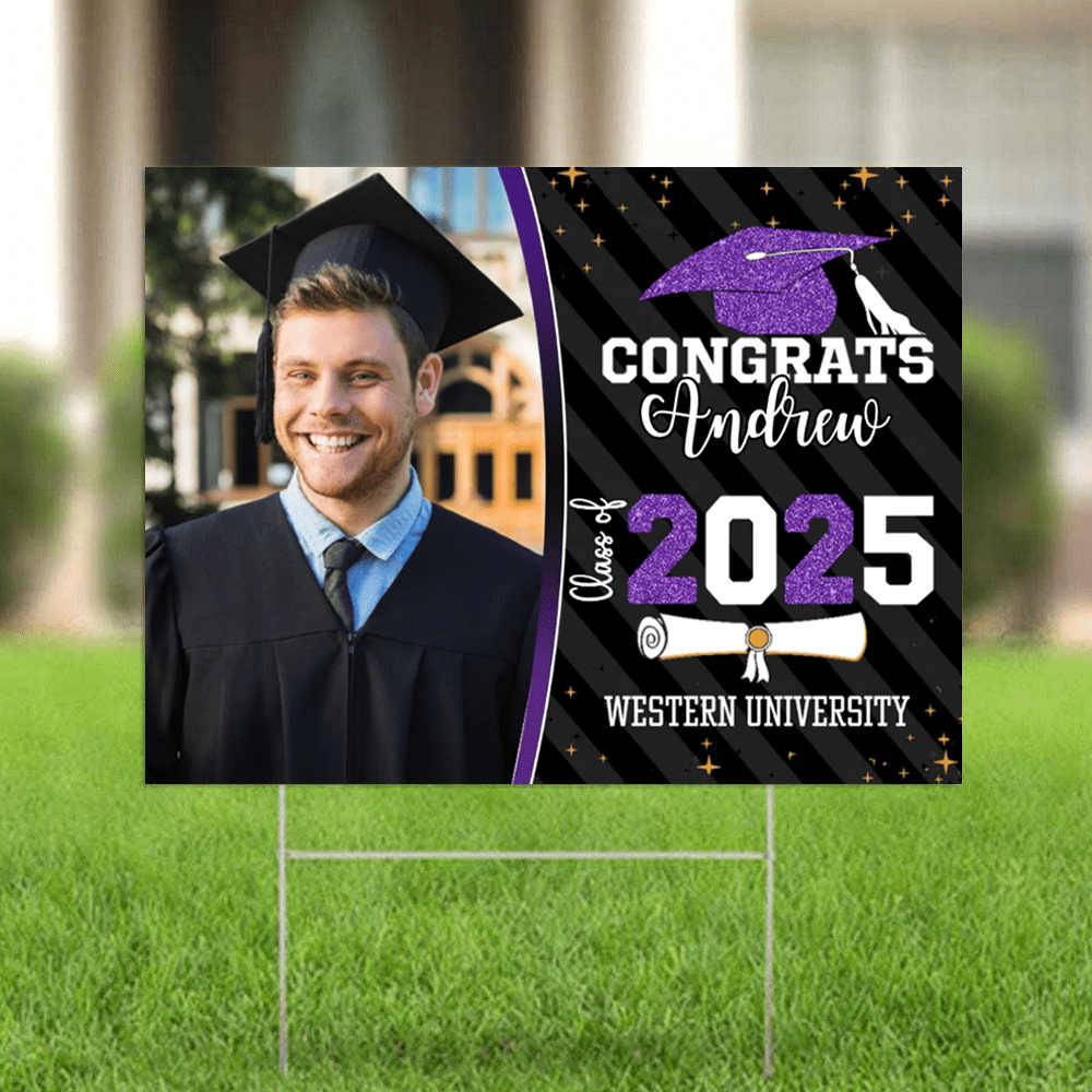 GeckoCustom Congrats Class of 2025 Custom Image Yard Sign - Graduation Day, Senior Gift 889869