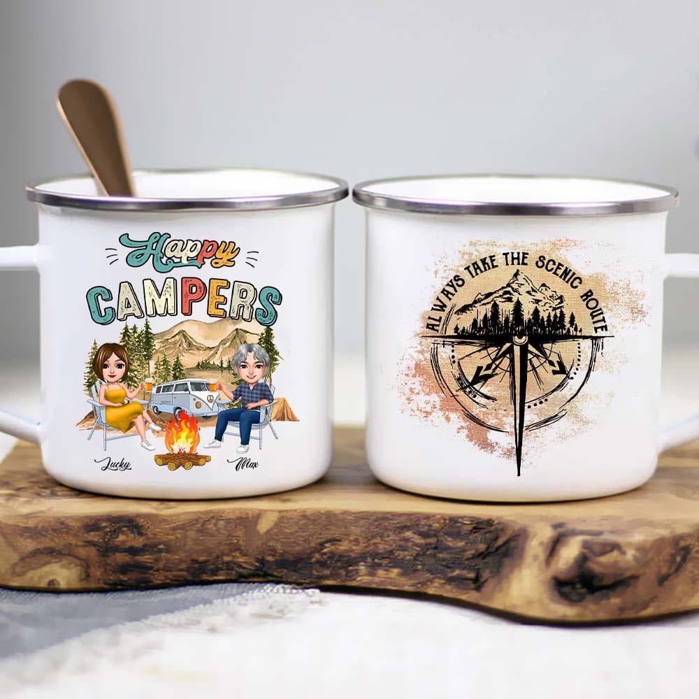 GeckoCustom Copy of Always Take The Scenic Route Camping Mug, Campfire Mug N304 HN590 12oz