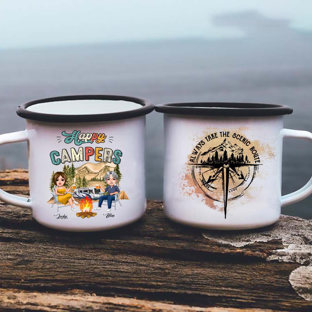 GeckoCustom Copy of Always Take The Scenic Route Camping Mug, Campfire Mug N304 HN590 12oz