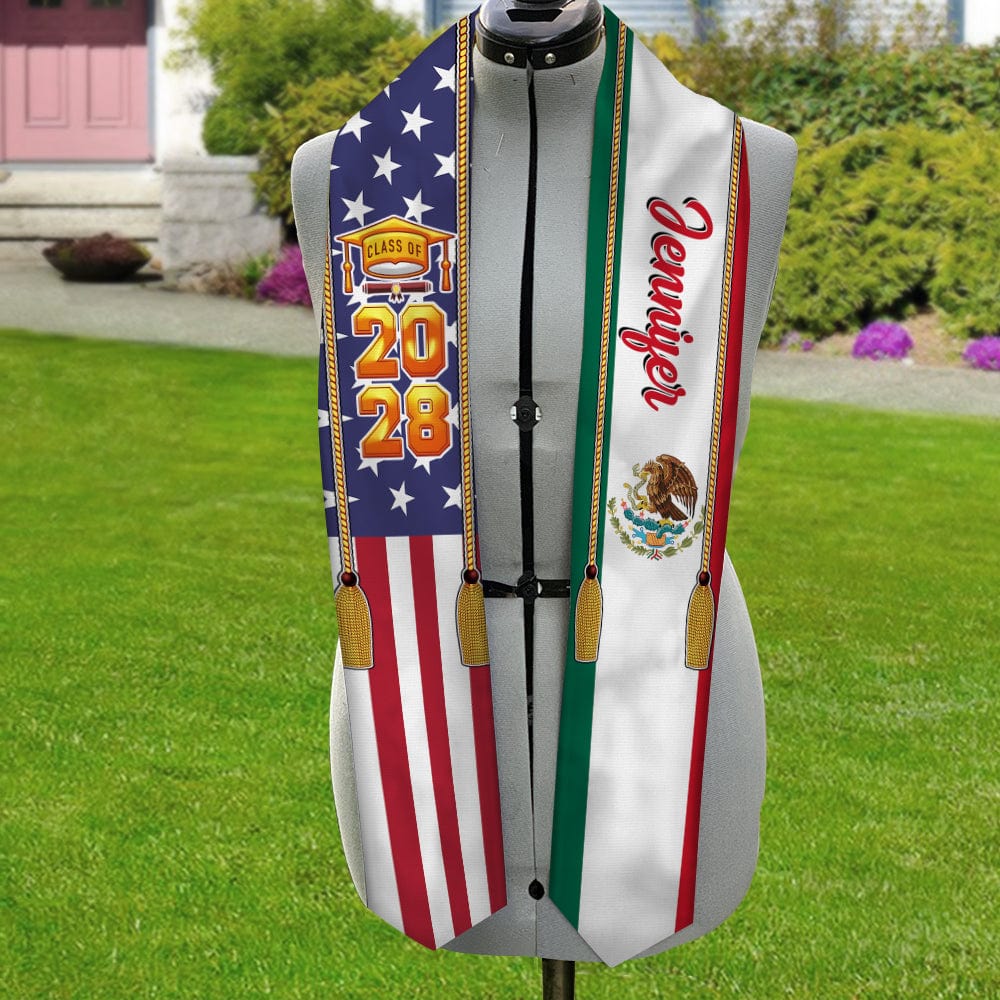 GeckoCustom Country Flag Class of 2024 Graduation Stoles TA29 CH07 888875