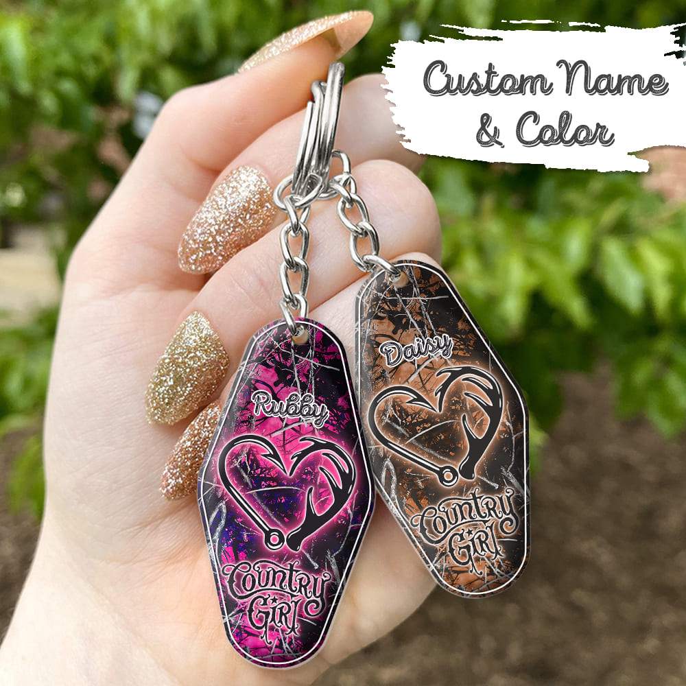 GeckoCustom Country Girl Vintage Keychain, Gift For Country Girl HN590 3 Pieces / 3"H x 1.5"W