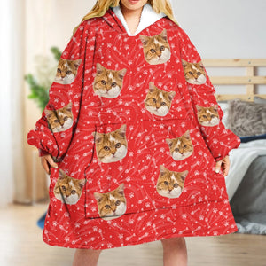 GeckoCustom Custom Cat Photo With Tie Dye Background Hoodie Blanket N304 889368