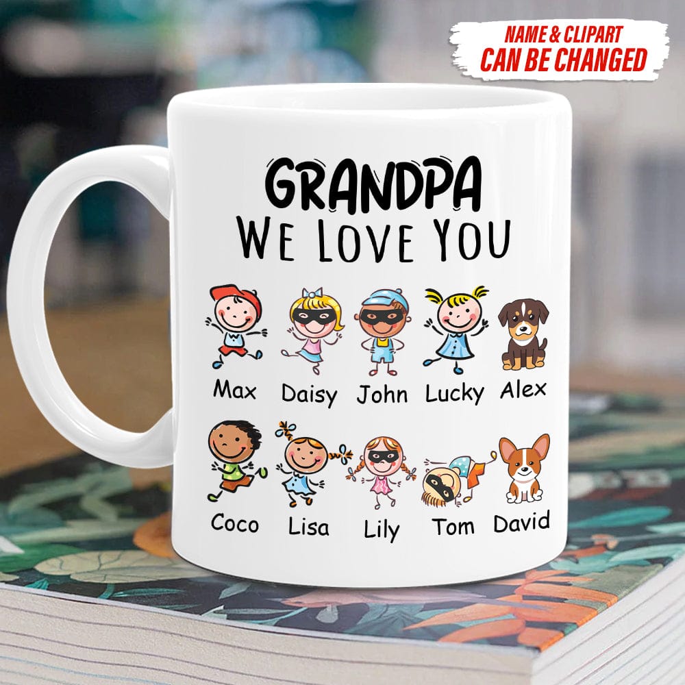 GeckoCustom Custom Clipart Daddy We Love You Family Coffee Mug, HN590