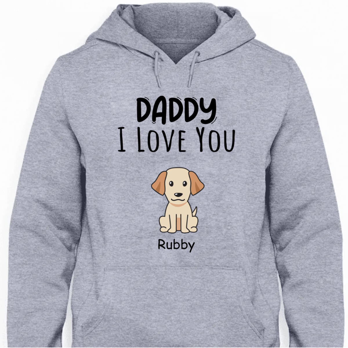 GeckoCustom Custom Clipart Daddy We Love You Family Shirt, HN590 Pullover Hoodie / Sport Grey Color / S