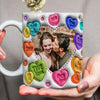 GeckoCustom Custom Couple Photo With Heart Pattern 3D Inflated Mug Valentine Gift HA75 891778