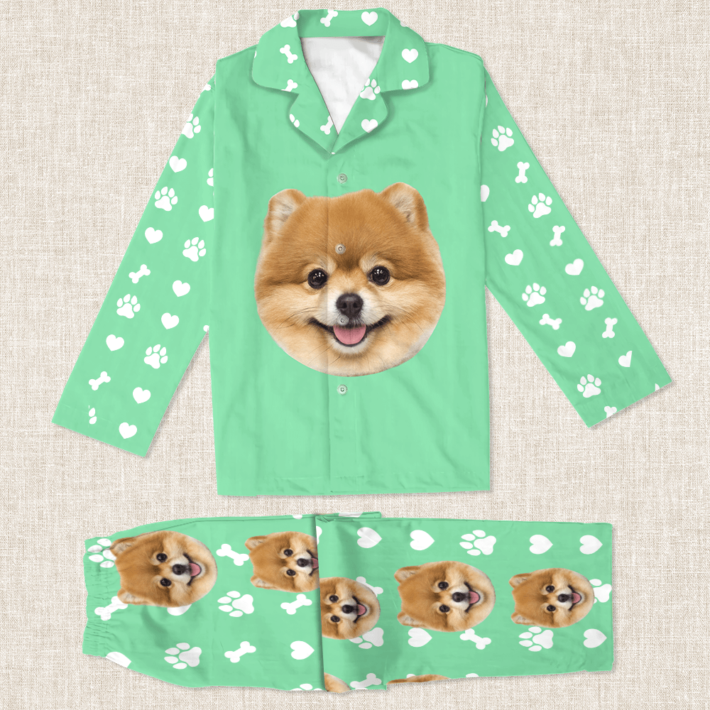 GeckoCustom Custom Dog Cat Photo And Name Christmas Pajamas TH10 891515