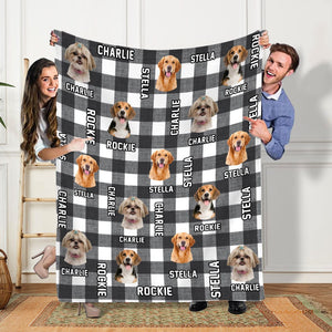 GeckoCustom Custom Dog Cat Photo Christmas Pattern Pet Blanket TA29 888789