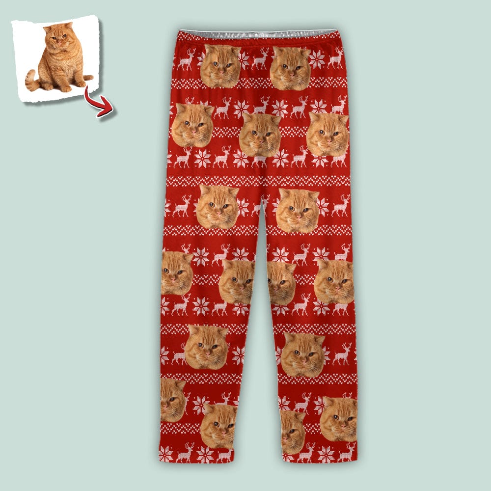 GeckoCustom Custom Dog Cat Photo With Christmas Accesories Pajamas NA29 888727 For Adult / Only Pants / S