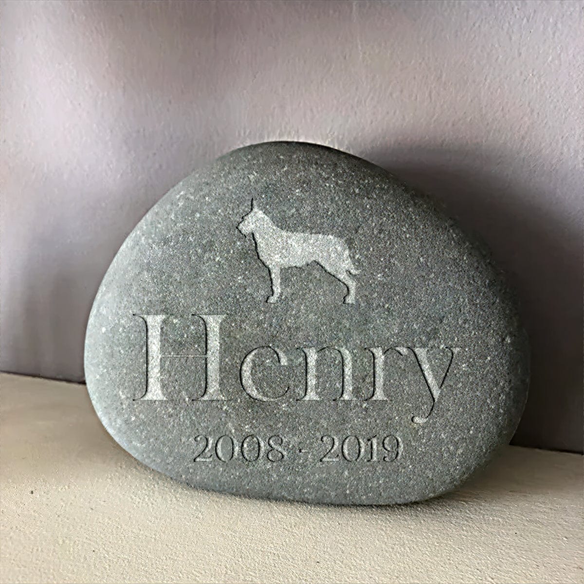 GeckoCustom Custom Dog Cherish Your Beloved Pet's Memory Memorial Engraved Stone HO82 893076