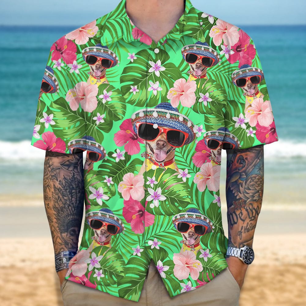 GeckoCustom Custom Dog Photo Funny Face Hawaii Shirt TA29 889543