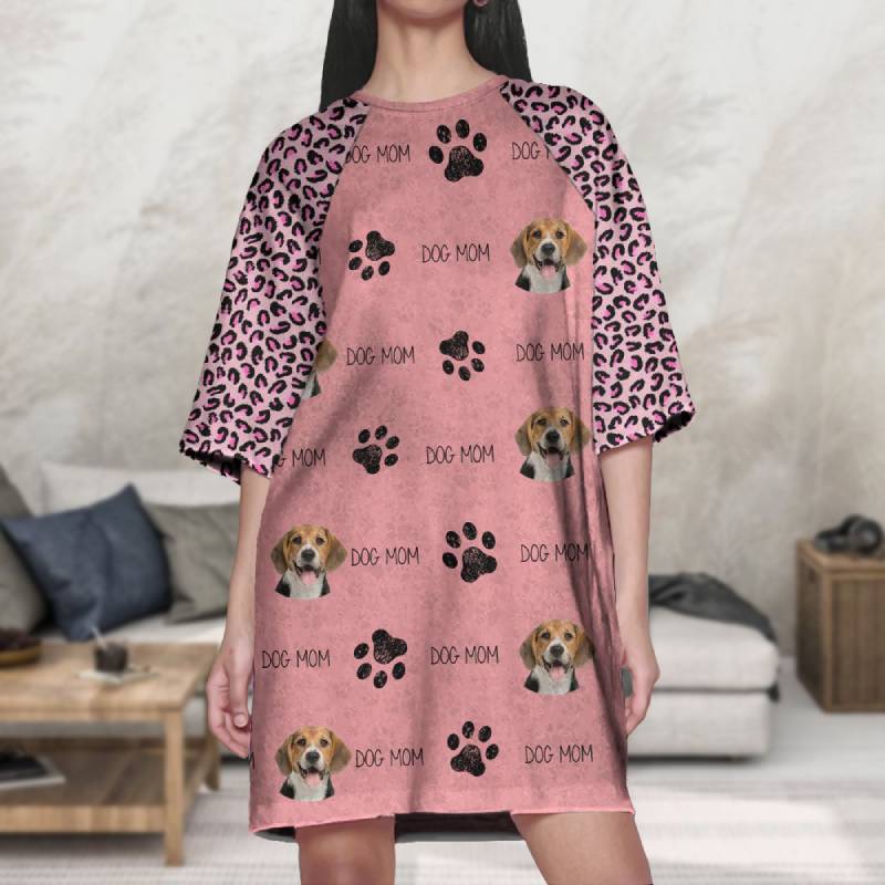 GeckoCustom Custom Dog Photo Raglan Nightgown K228 889064