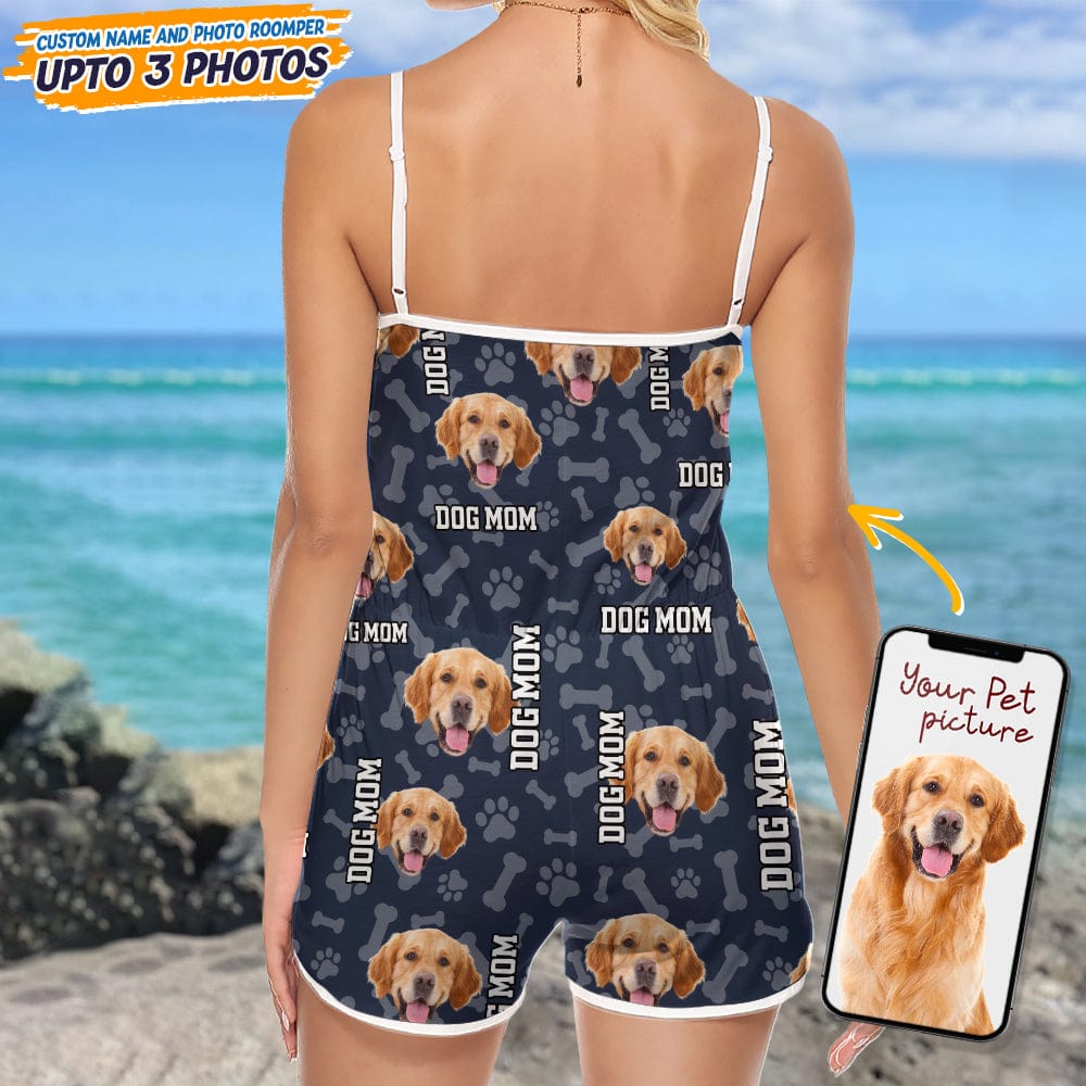 GeckoCustom Custom Dog Photo Sleeveless Romper K228 888994