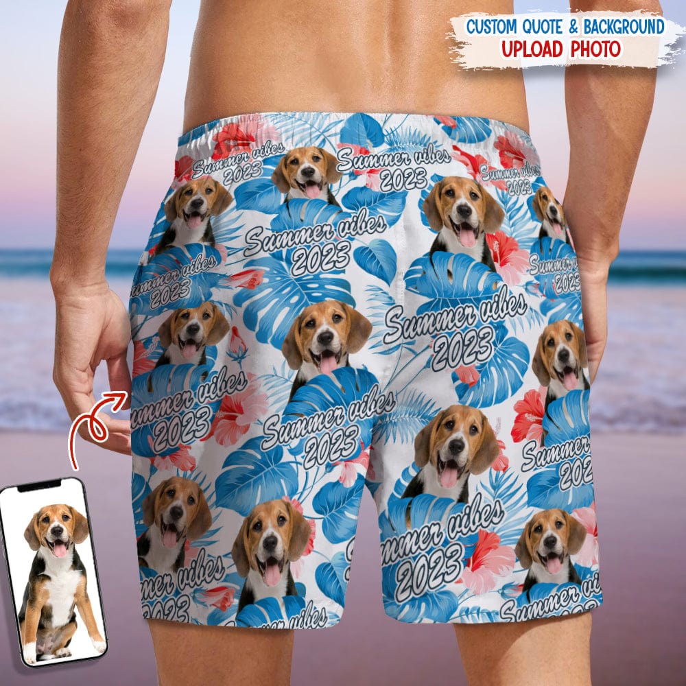 GeckoCustom Custom Dog Photo Summer Viber Beach Short N304 889433