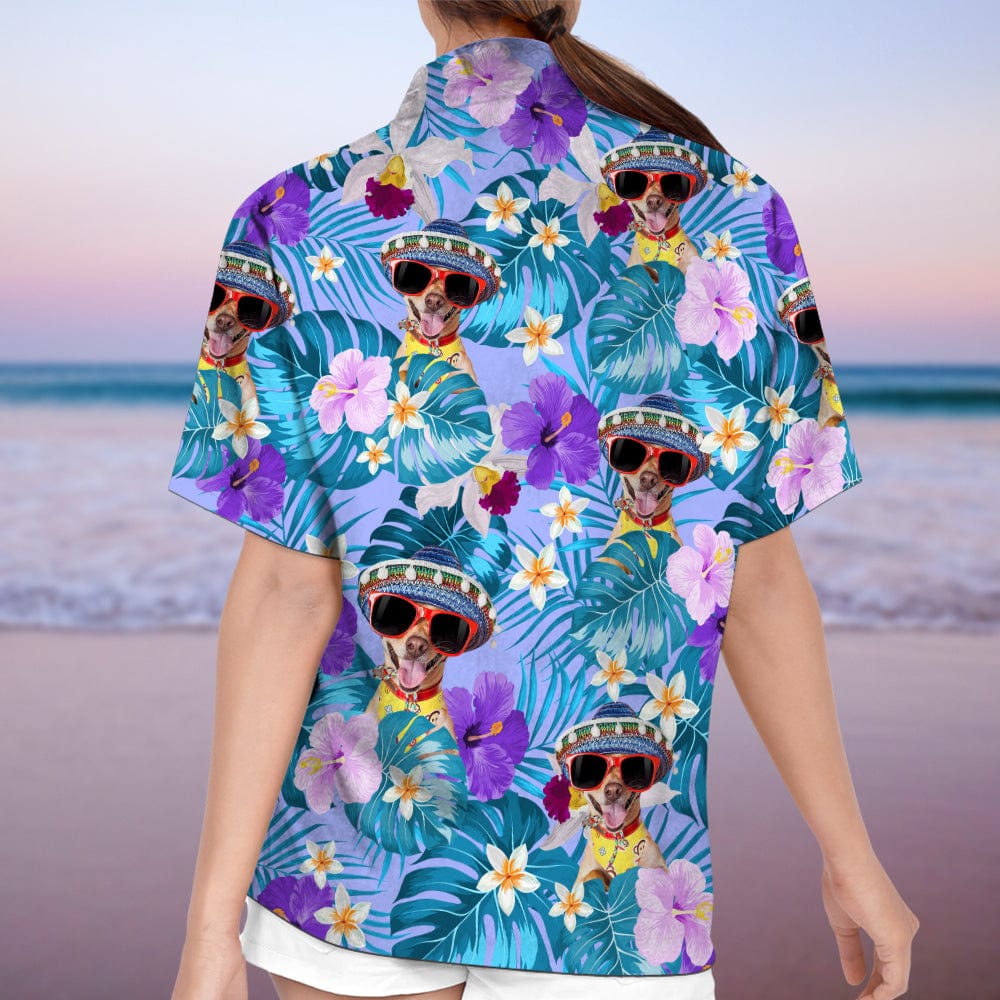 GeckoCustom Custom Dog Photo Tropical Style Woman Hawaii Shirt N304 889567