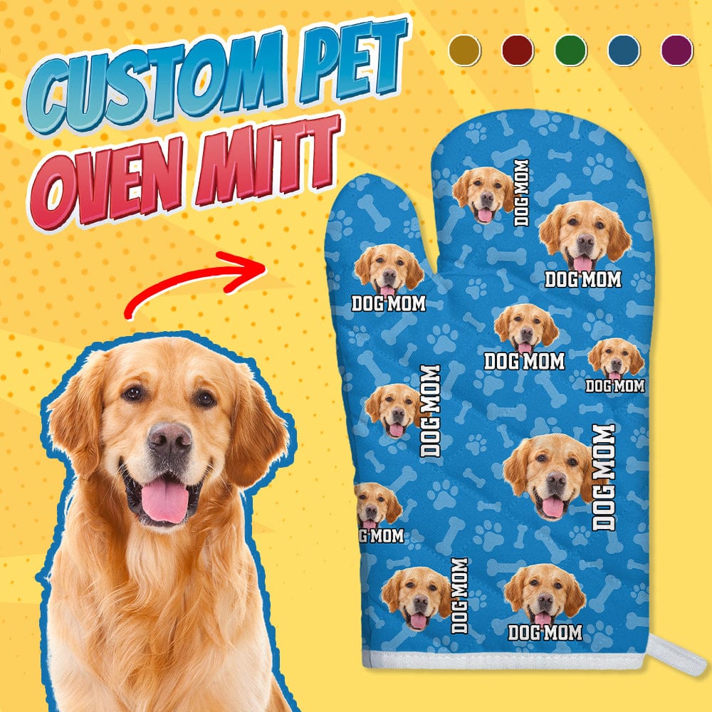 GeckoCustom Custom Dog Photo With Accessory Pattern Oven Mitt