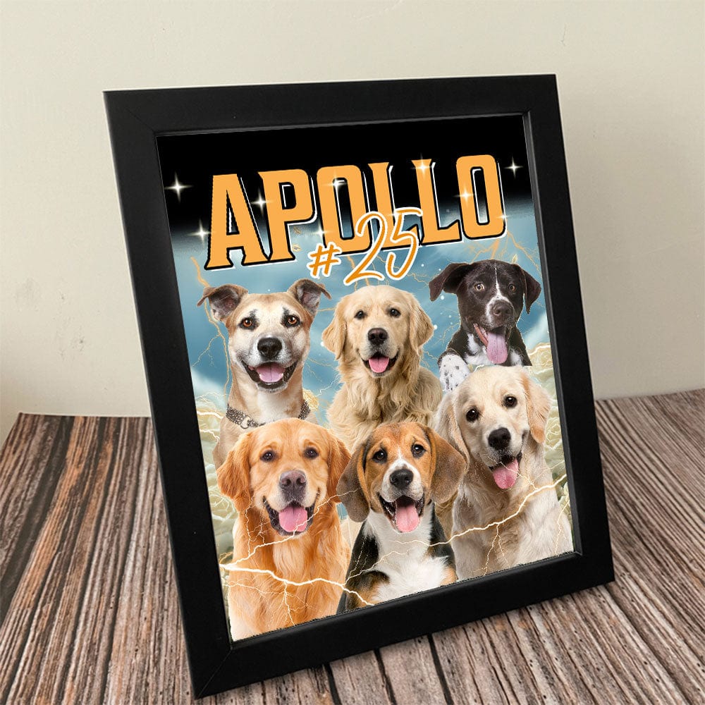 GeckoCustom Custom Dog Portrait Photo With Retro Style Picture Frame TA29 889626 8"x10"