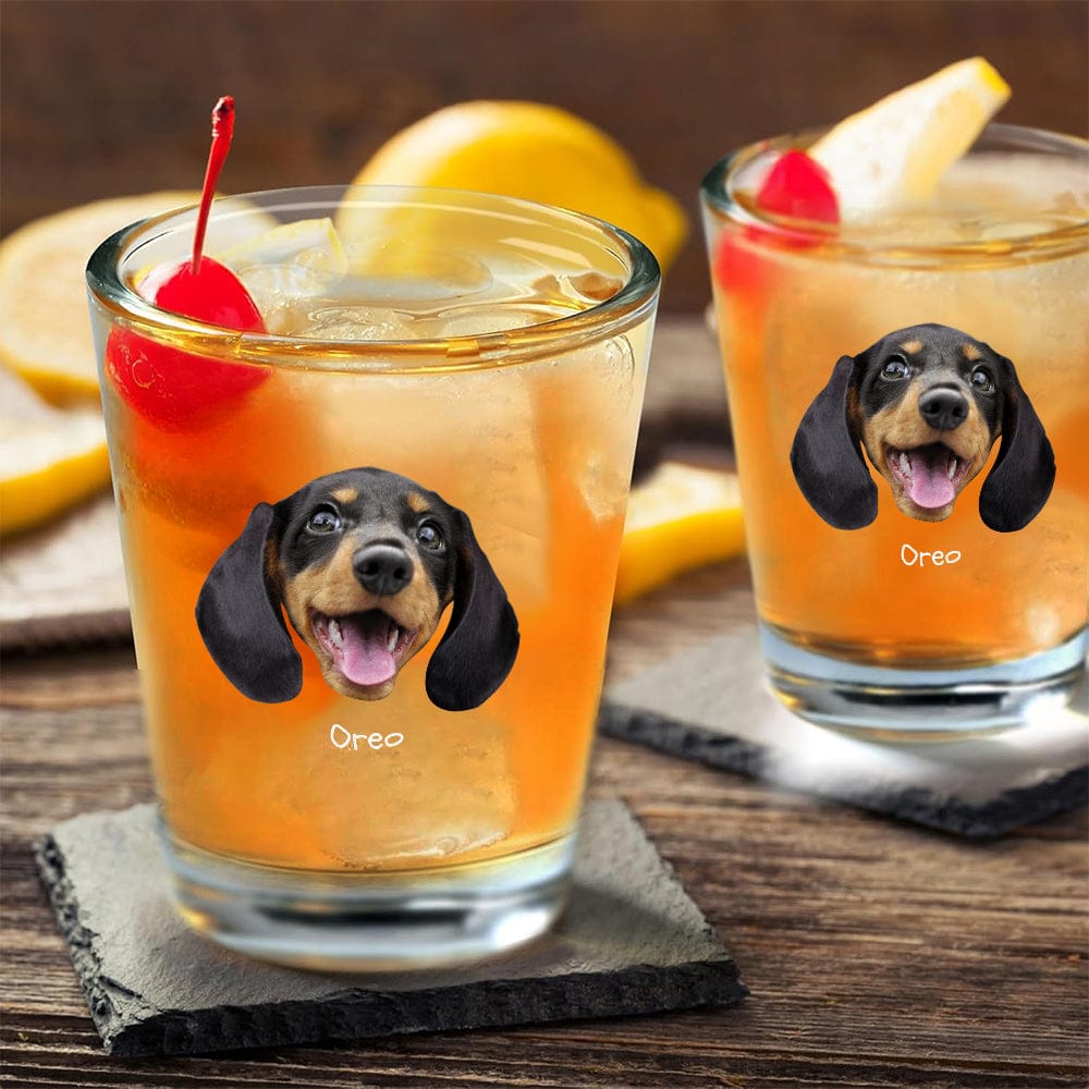 GeckoCustom Custom Face Dog Cat Print Shot Glass Gift For Dog Lovers Cat Lovers HA75 895106 1.5oz