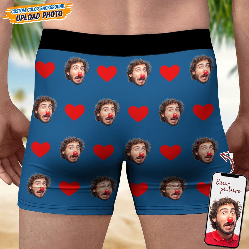 GeckoCustom Custom Face Hands White Men's Boxer Briefs N304 889344