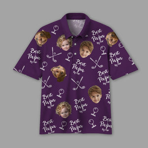 GeckoCustom Custom Face Photo Best Dad By Par Dog Family Polo Shirt DM01 891113