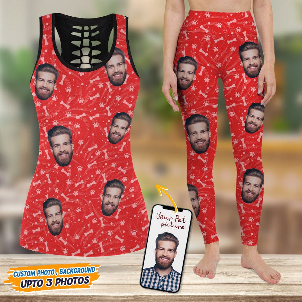 GeckoCustom Custom Face Photo With Accessory Pattern Legging Set N304 889140