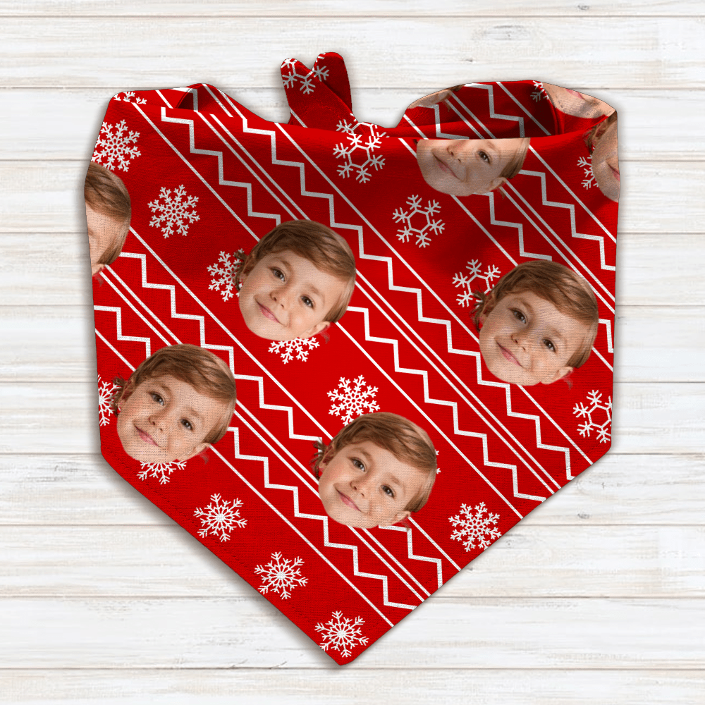 GeckoCustom Custom Face Photo With Christmas Pattern Bandana TH10 891547