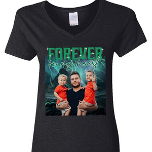 GeckoCustom Custom Face Portrait Photo Vintage Style Shirt N304 889685 Women V-neck / V Black / S