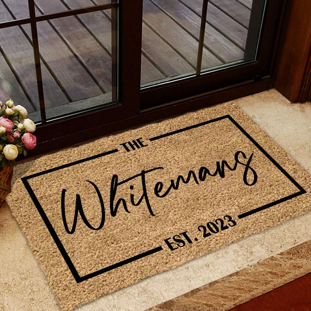 GeckoCustom Custom Family Name Coir Doormat Personalized Gift K228 889975