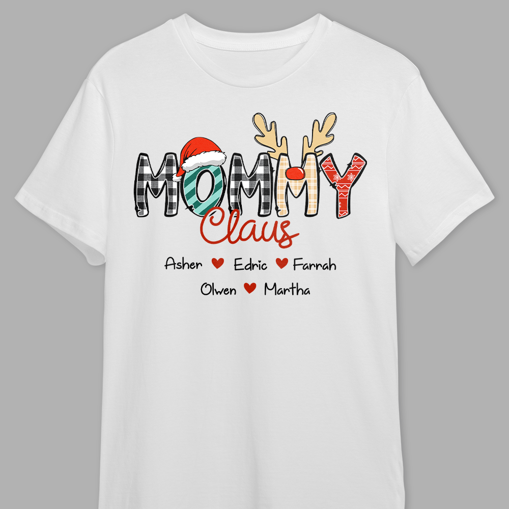 GeckoCustom Custom Grandkid Name Gigi Papa Claus Christmas Shirt Best Gift For Family, Christmas Idea Gift HO82 893156 Unisex Tshirt / Sport Grey / S