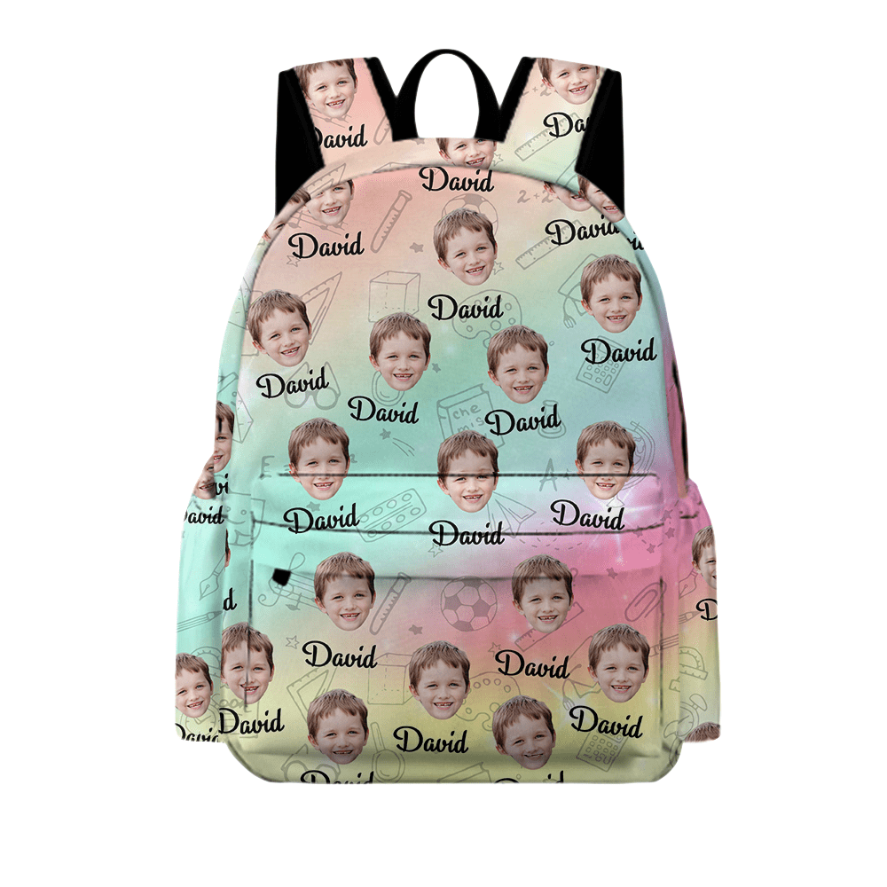 GeckoCustom Custom Kid Photo Backpack Gift For Daughter Son CH07 895204 11.8x5.9x16.5 in