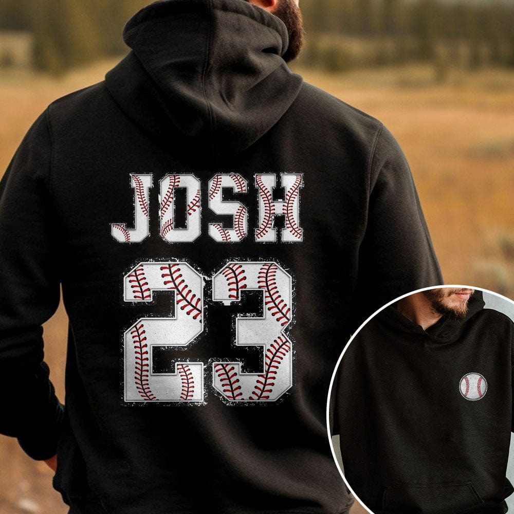 GeckoCustom Custom Name And Number For Baseball Lovers Shirt T368 890444 Pullover Hoodie / Black Colour / S