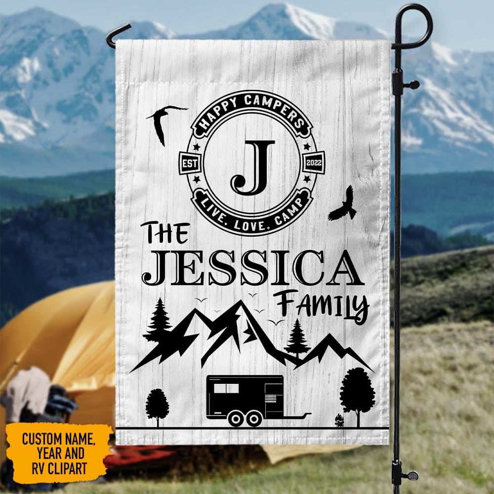 GeckoCustom Custom Name The Family Camping Garden Flags, HN590